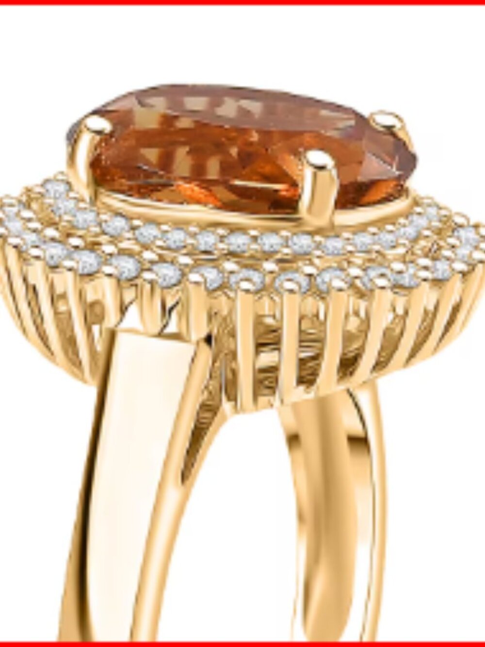 Autumn Alexite, White Zircon Ring in 18K YG Plated - Picture 4 of 4